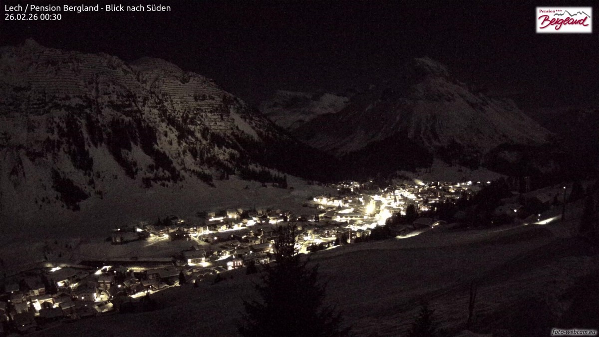 Archived image Webcam Lech am Arlberg - Guesthouse Bergland