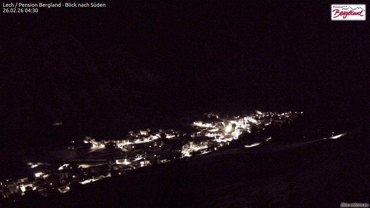Archived image Webcam Lech am Arlberg - Guesthouse Bergland