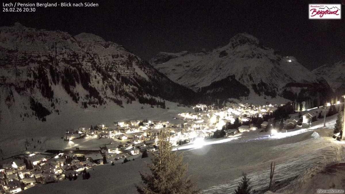 Archived image Webcam Lech am Arlberg - Guesthouse Bergland