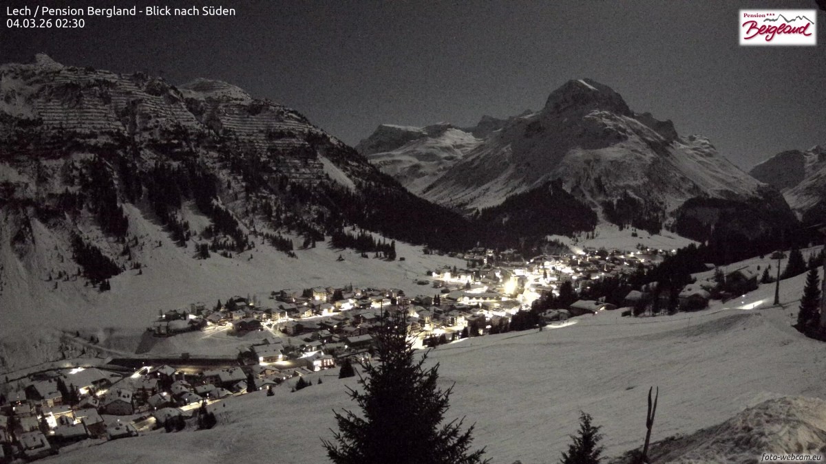 Archived image Webcam Lech am Arlberg - Guesthouse Bergland