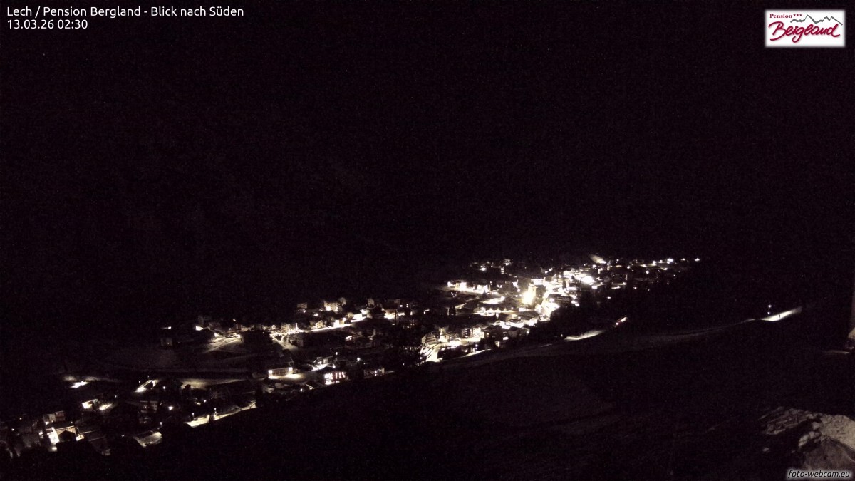 Archiv Foto Webcam Oberlech: Ausblick Pension Bergland