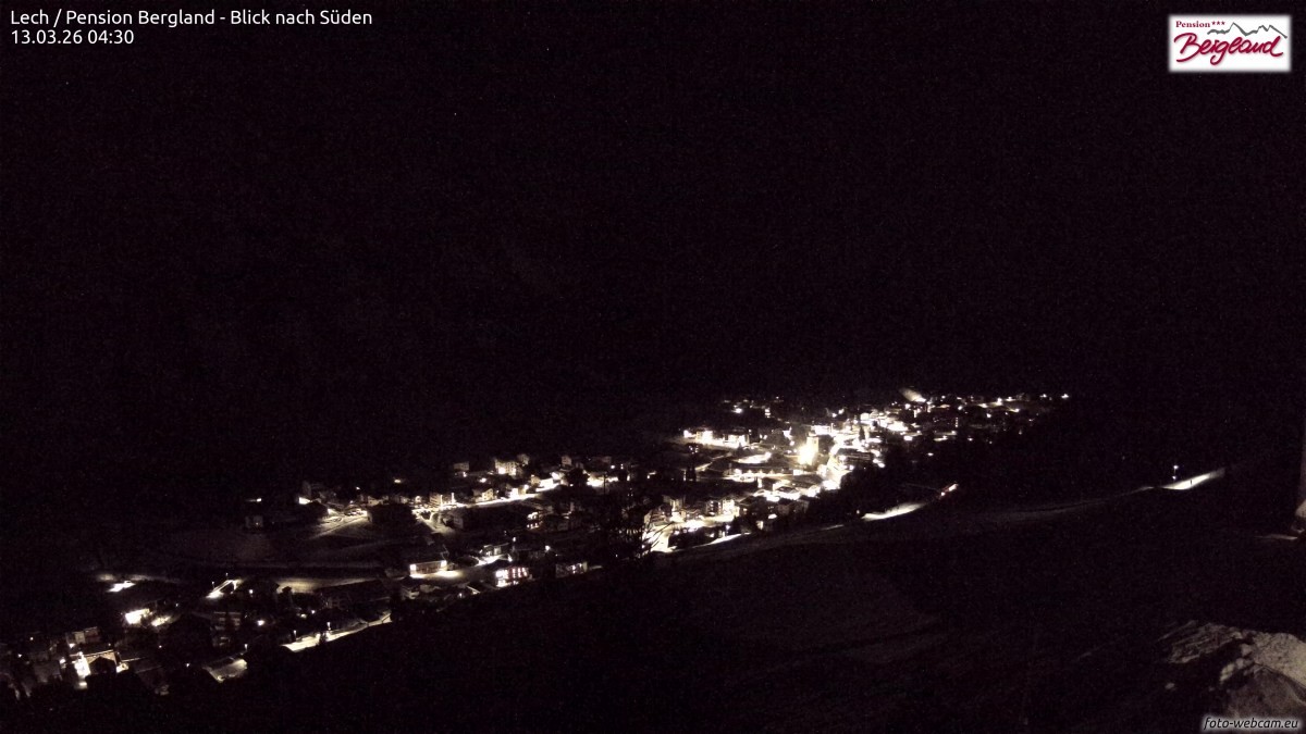Archiv Foto Webcam Oberlech: Ausblick Pension Bergland