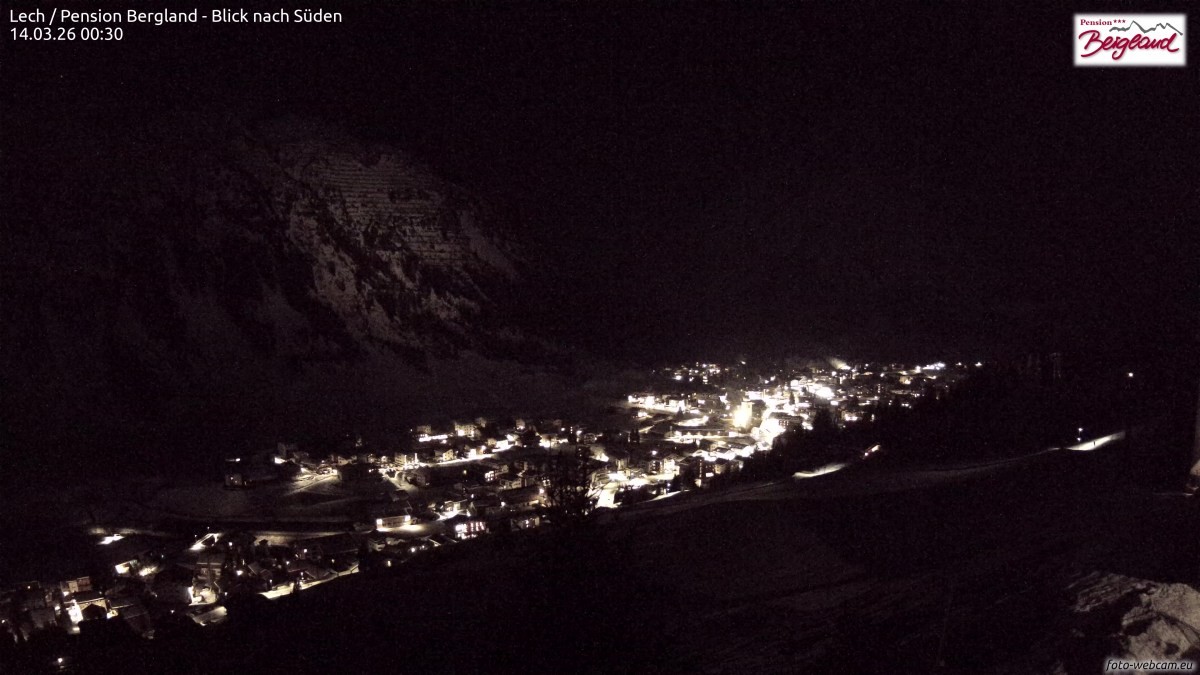 Archived image Webcam Lech am Arlberg - Guesthouse Bergland
