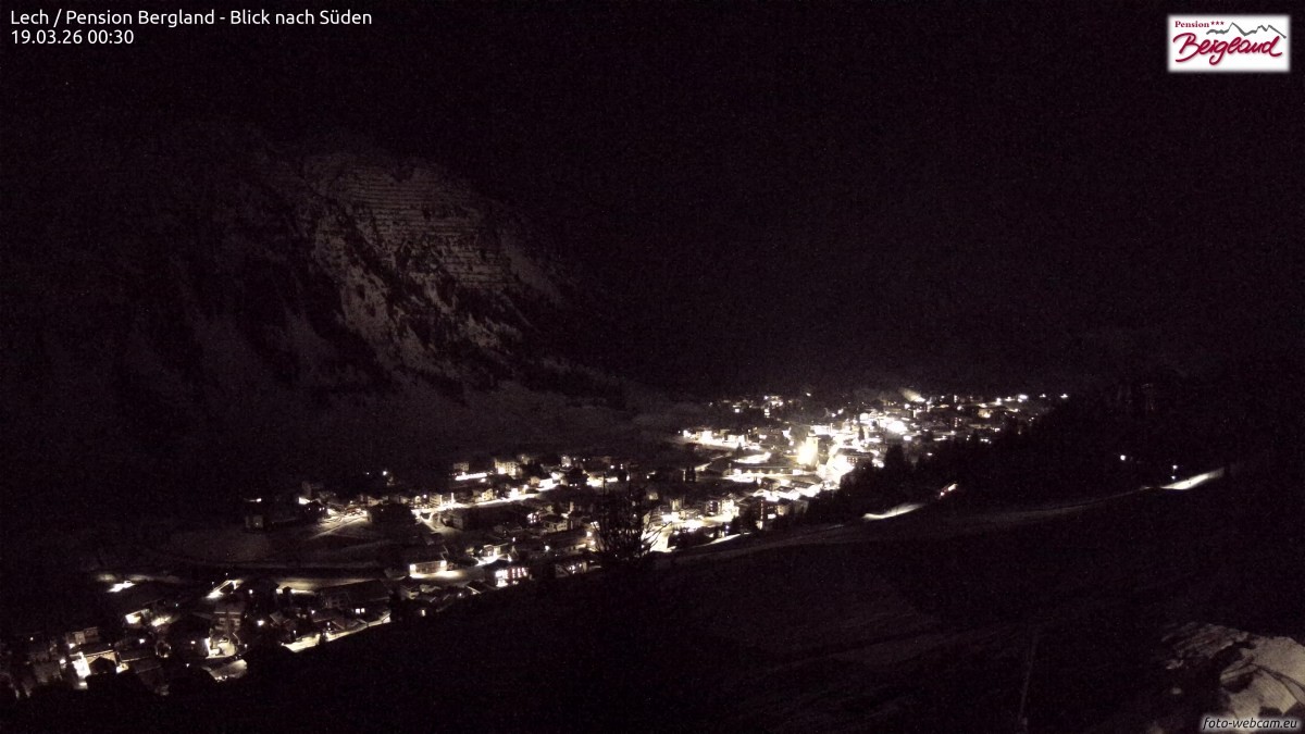 Archived image Webcam Lech am Arlberg - Guesthouse Bergland