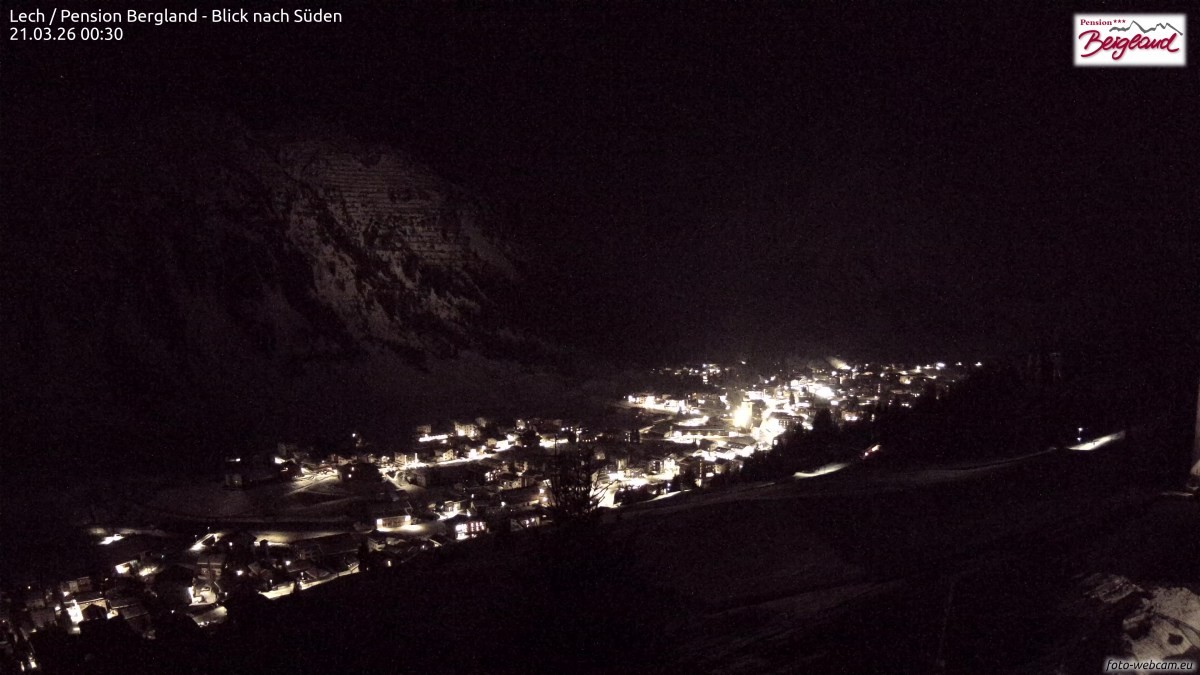 Archived image Webcam Lech am Arlberg - Guesthouse Bergland