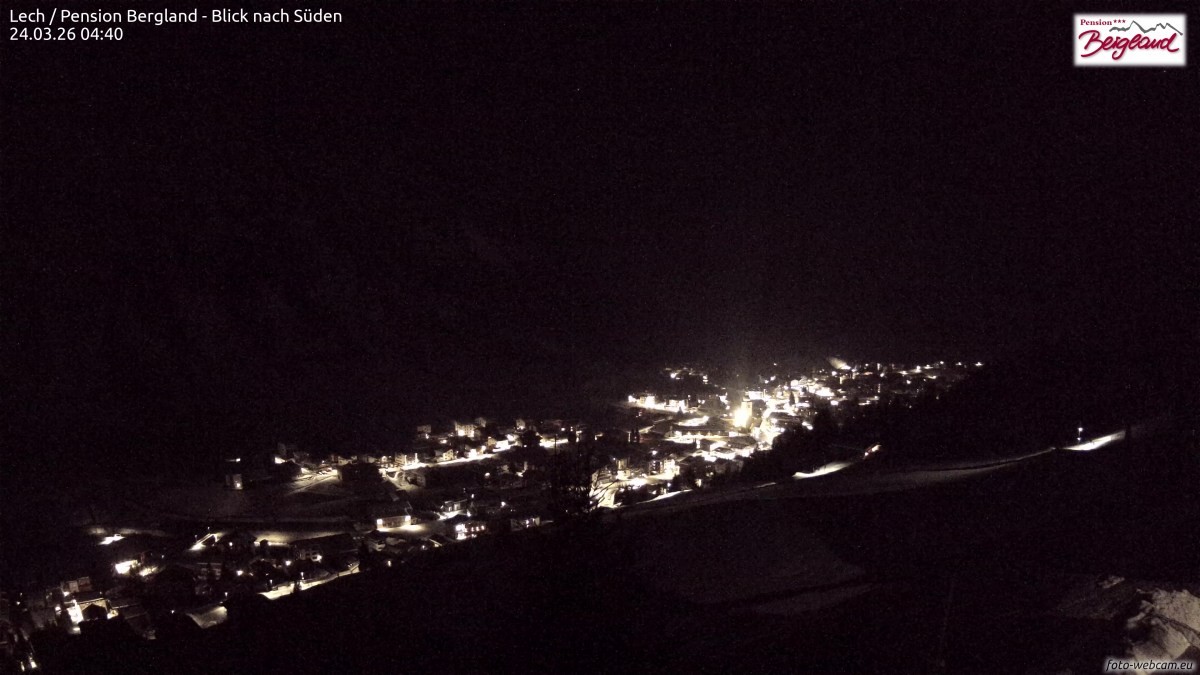Archiv Foto Webcam Oberlech: Ausblick Pension Bergland