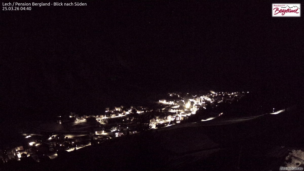 Archived image Webcam Lech am Arlberg - Guesthouse Bergland