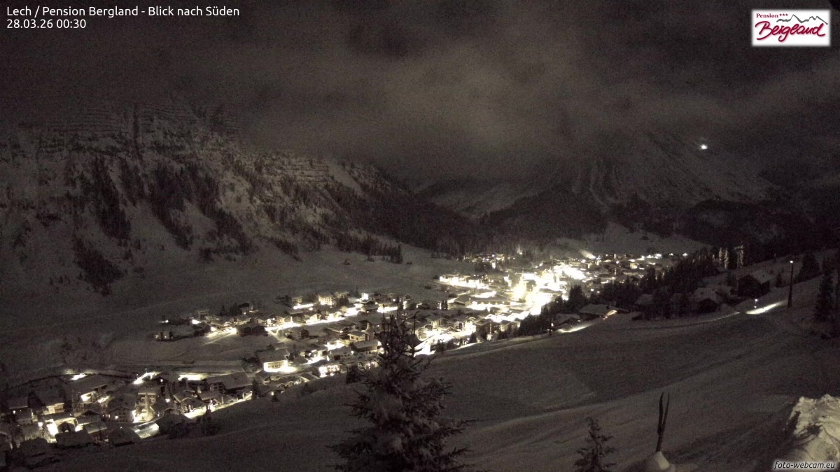 Archived image Webcam Lech am Arlberg - Guesthouse Bergland