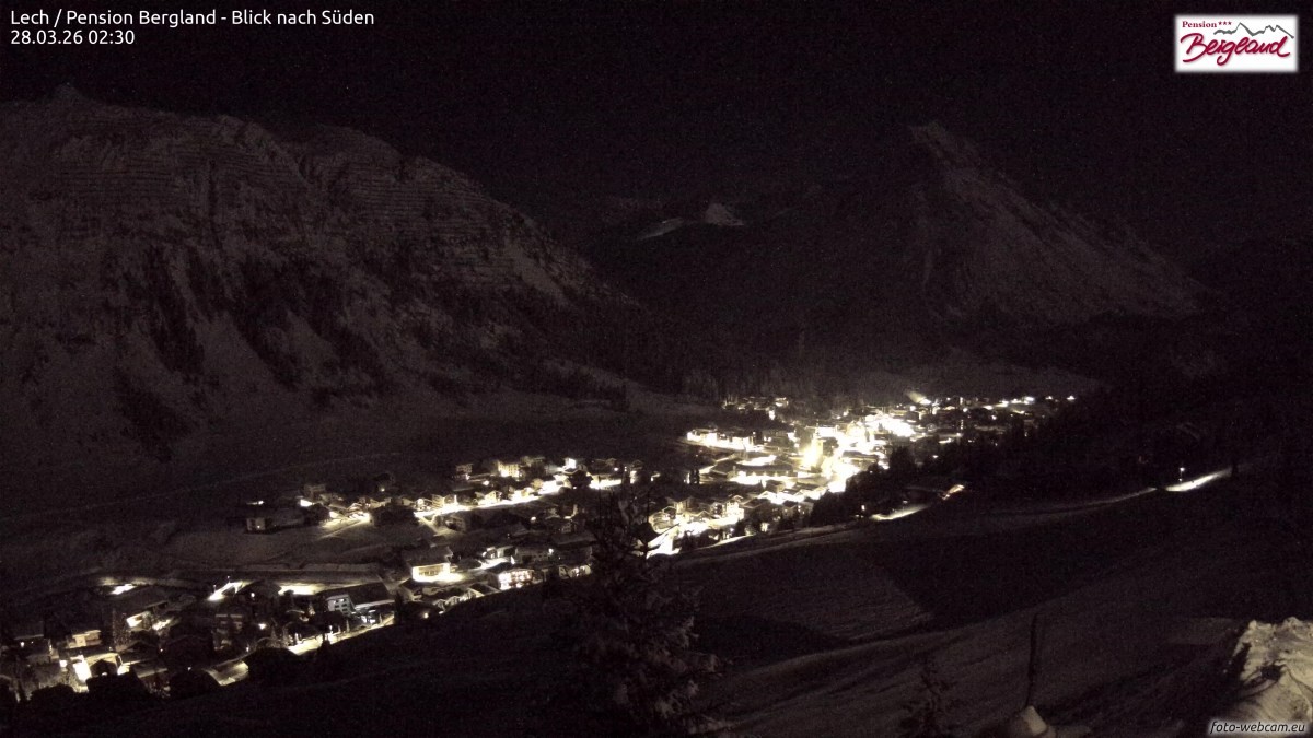 Archived image Webcam Lech am Arlberg - Guesthouse Bergland