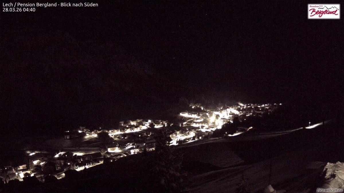 Archived image Webcam Lech am Arlberg - Guesthouse Bergland