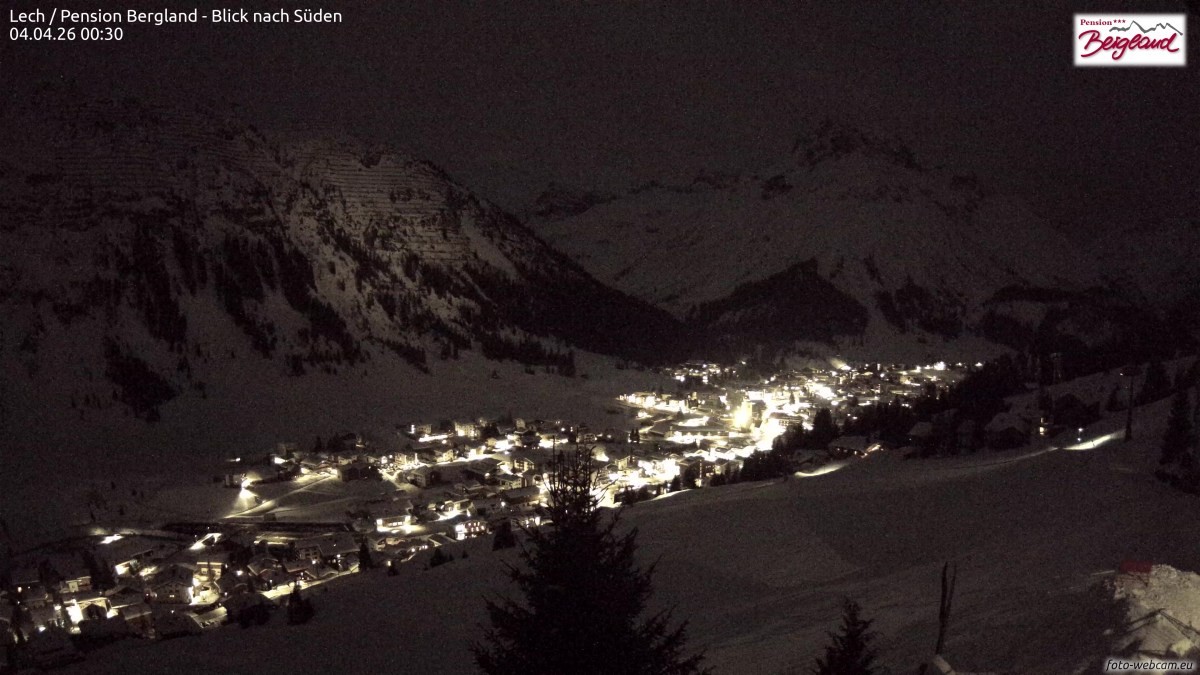 Archived image Webcam Lech am Arlberg - Guesthouse Bergland