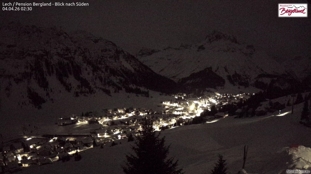 Archived image Webcam Lech am Arlberg - Guesthouse Bergland