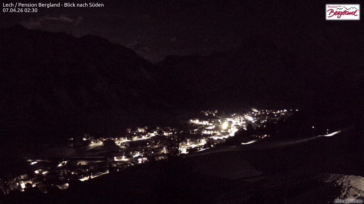Archived image Webcam Lech am Arlberg - Guesthouse Bergland