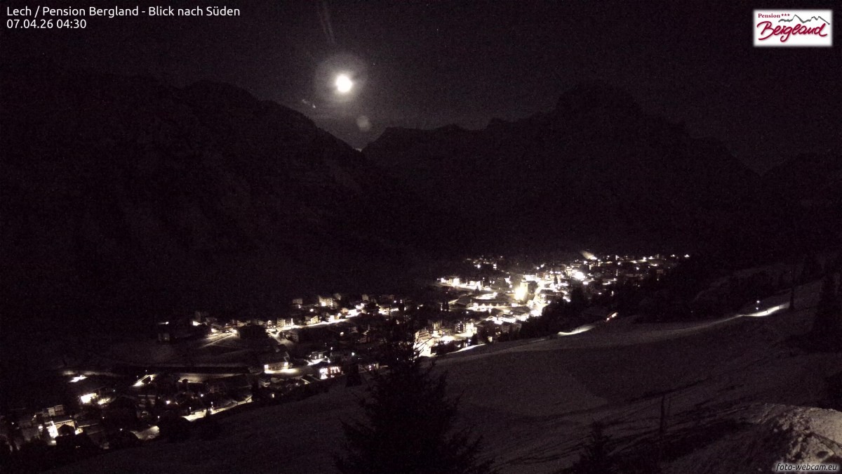 Archived image Webcam Lech am Arlberg - Guesthouse Bergland