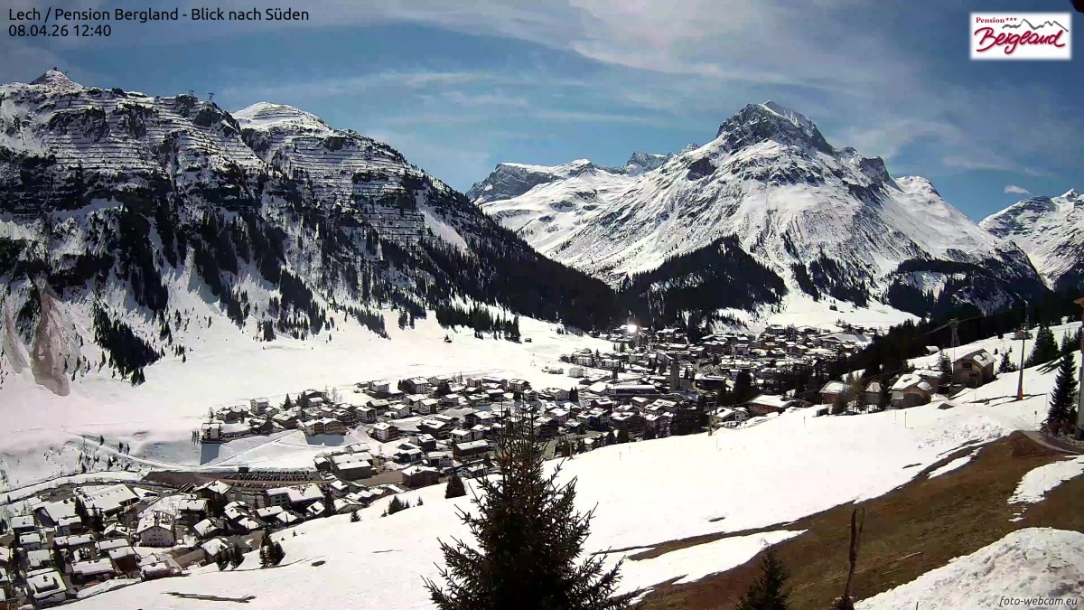Archived image Webcam Lech am Arlberg - Guesthouse Bergland