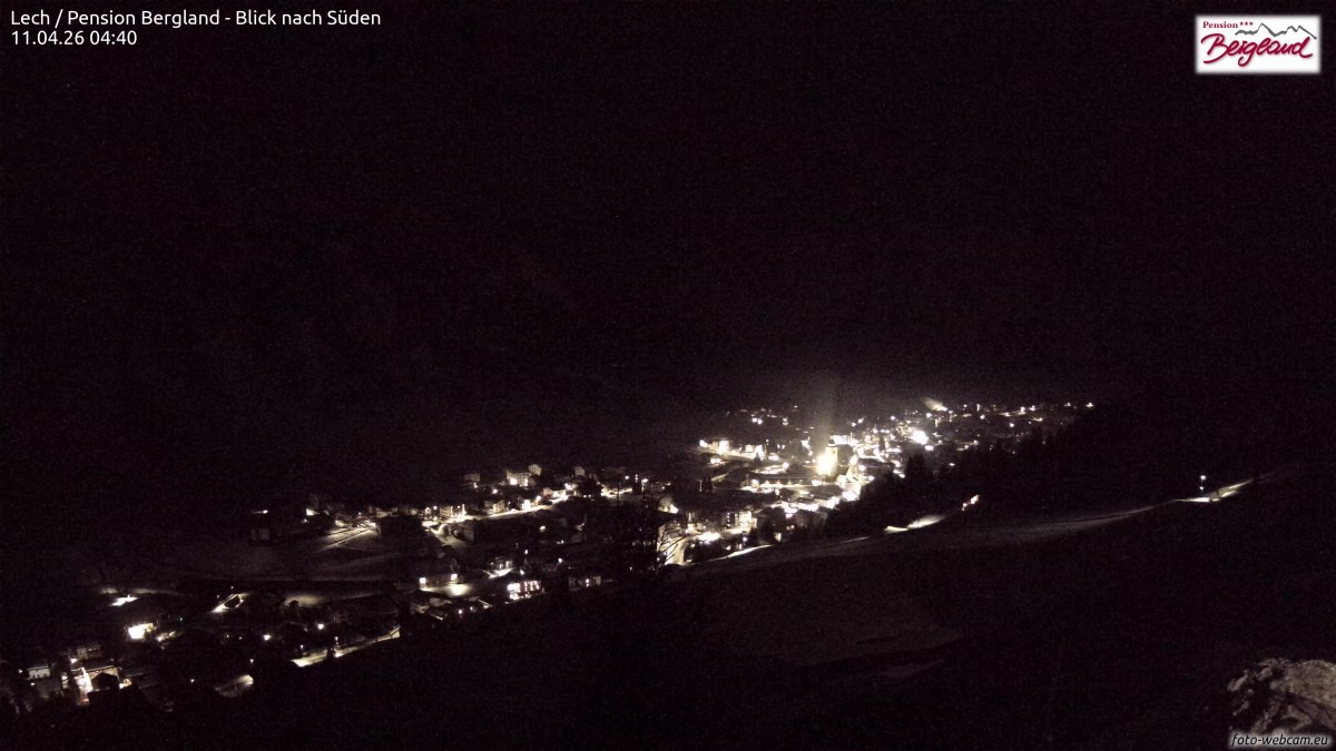 Archiv Foto Webcam Oberlech: Ausblick Pension Bergland
