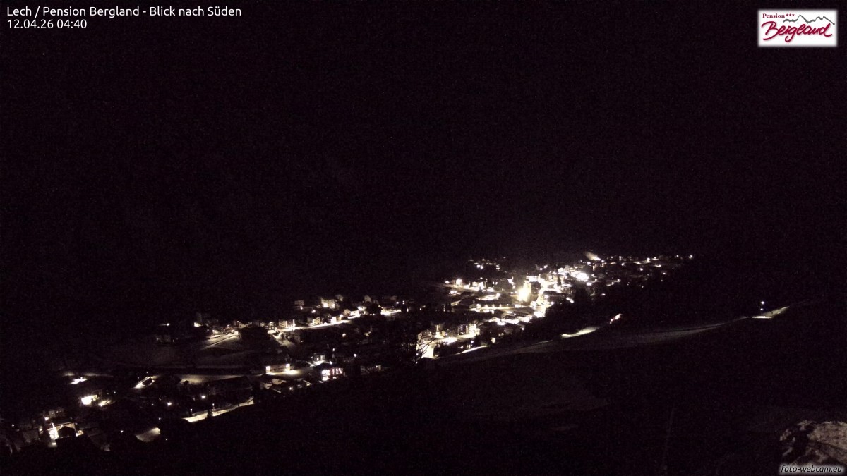 Archiv Foto Webcam Oberlech: Ausblick Pension Bergland