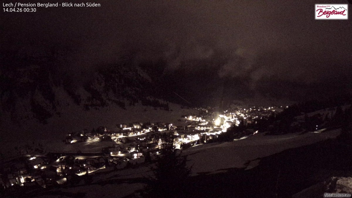 Archived image Webcam Lech am Arlberg - Guesthouse Bergland