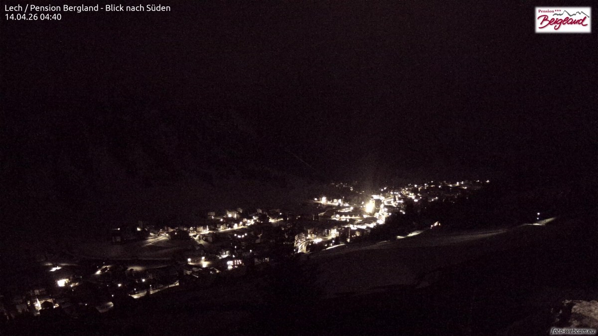 Archived image Webcam Lech am Arlberg - Guesthouse Bergland