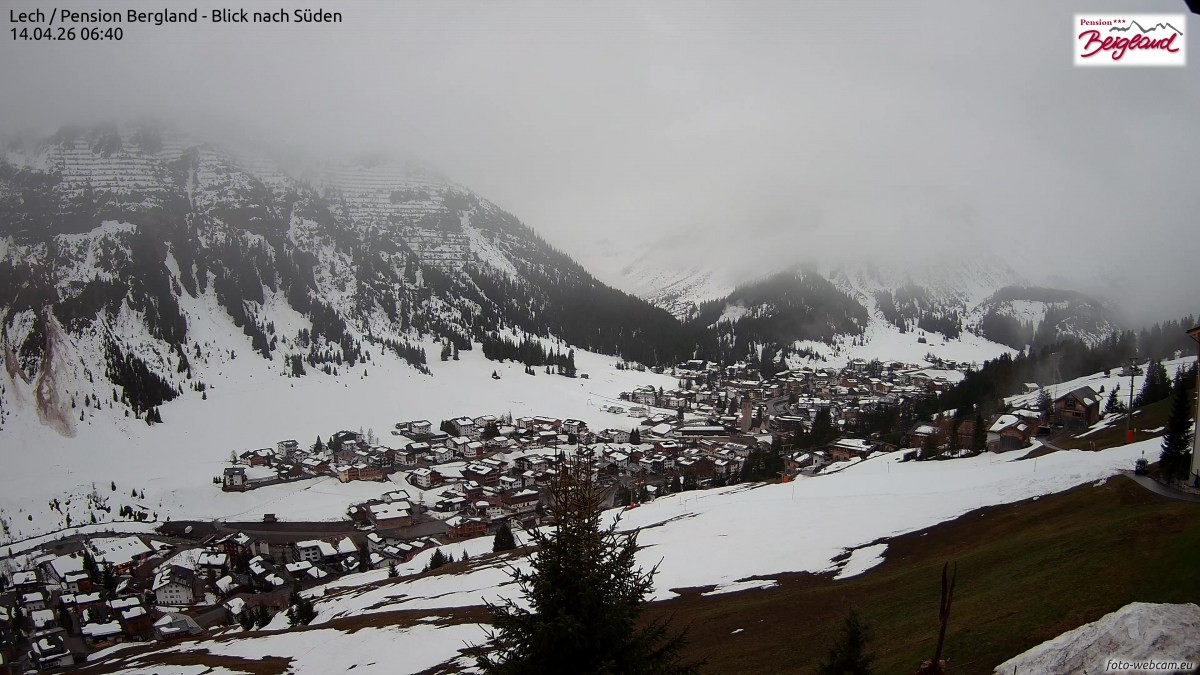 Archived image Webcam Lech am Arlberg - Guesthouse Bergland