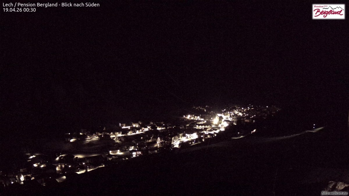 Archiv Foto Webcam Oberlech: Ausblick Pension Bergland