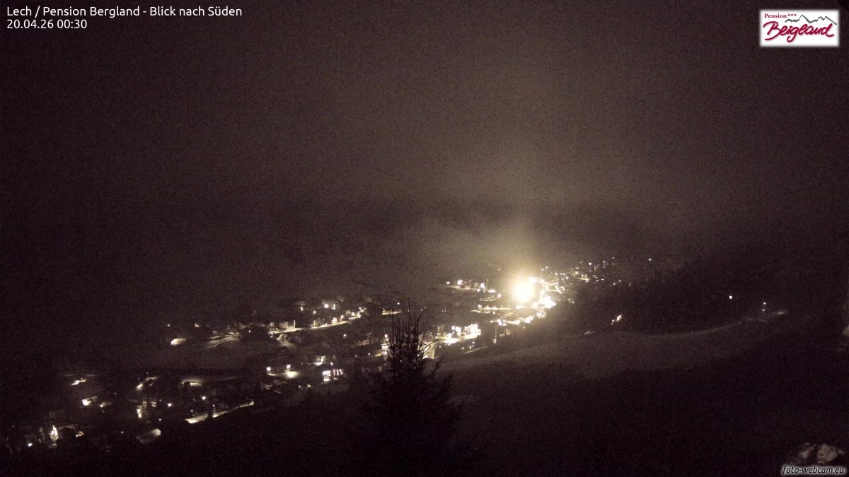 Archiv Foto Webcam Oberlech: Ausblick Pension Bergland