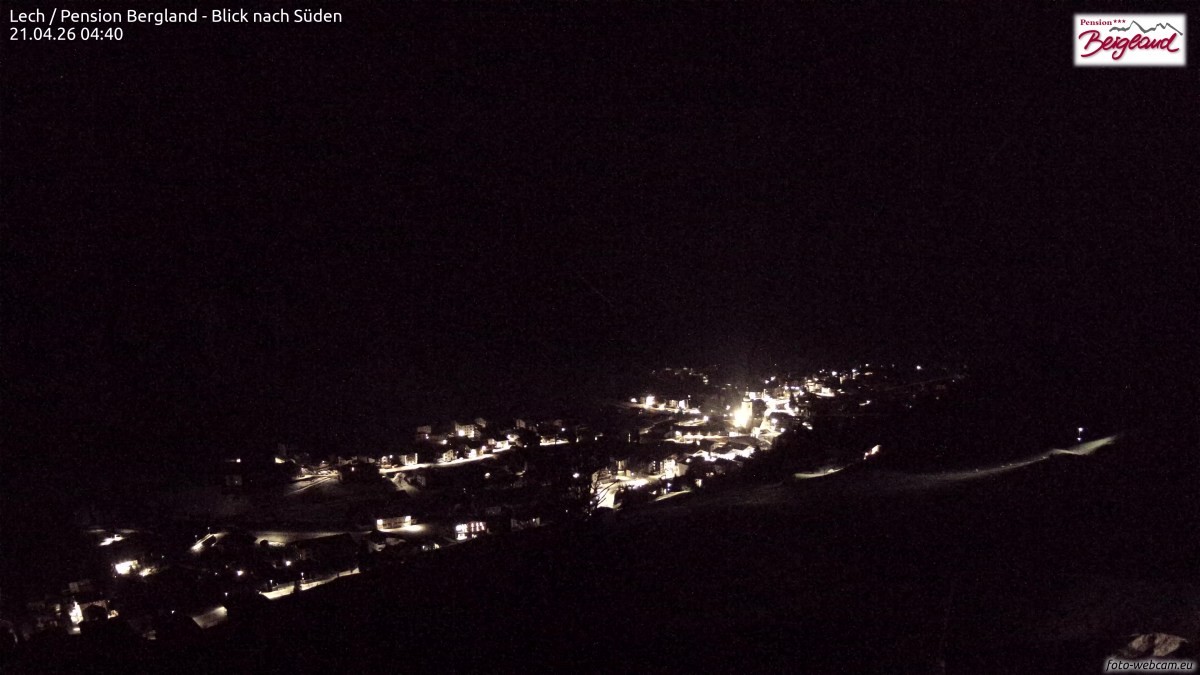 Archiv Foto Webcam Oberlech: Ausblick Pension Bergland