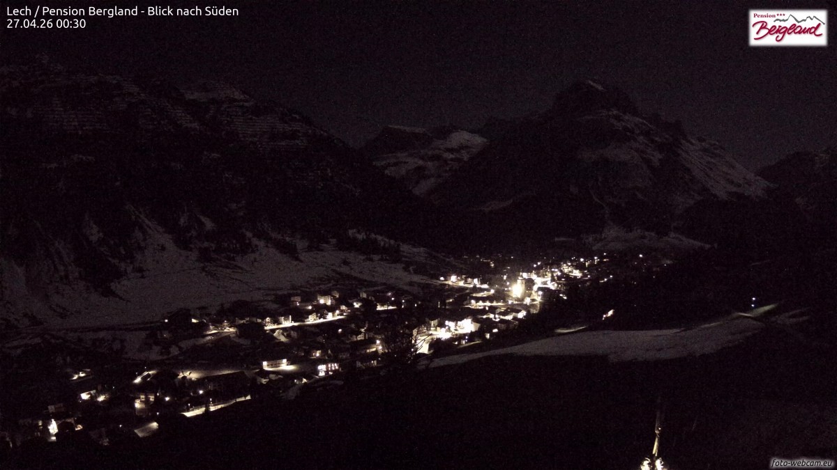 Archived image Webcam Lech am Arlberg - Guesthouse Bergland