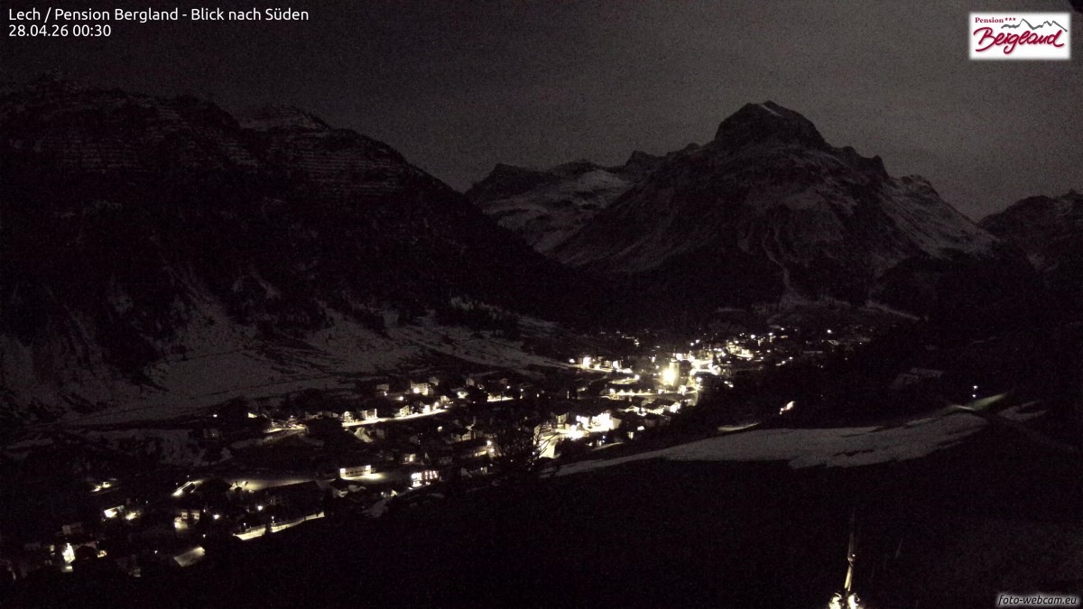 Archived image Webcam Lech am Arlberg - Guesthouse Bergland