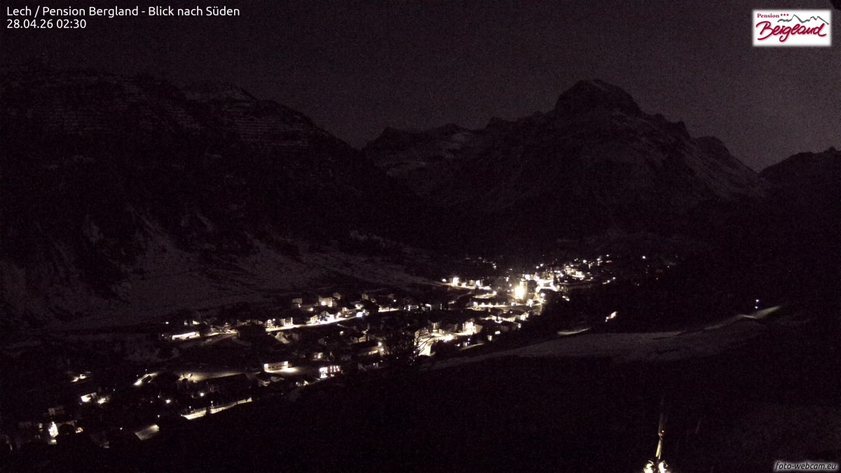 Archived image Webcam Lech am Arlberg - Guesthouse Bergland