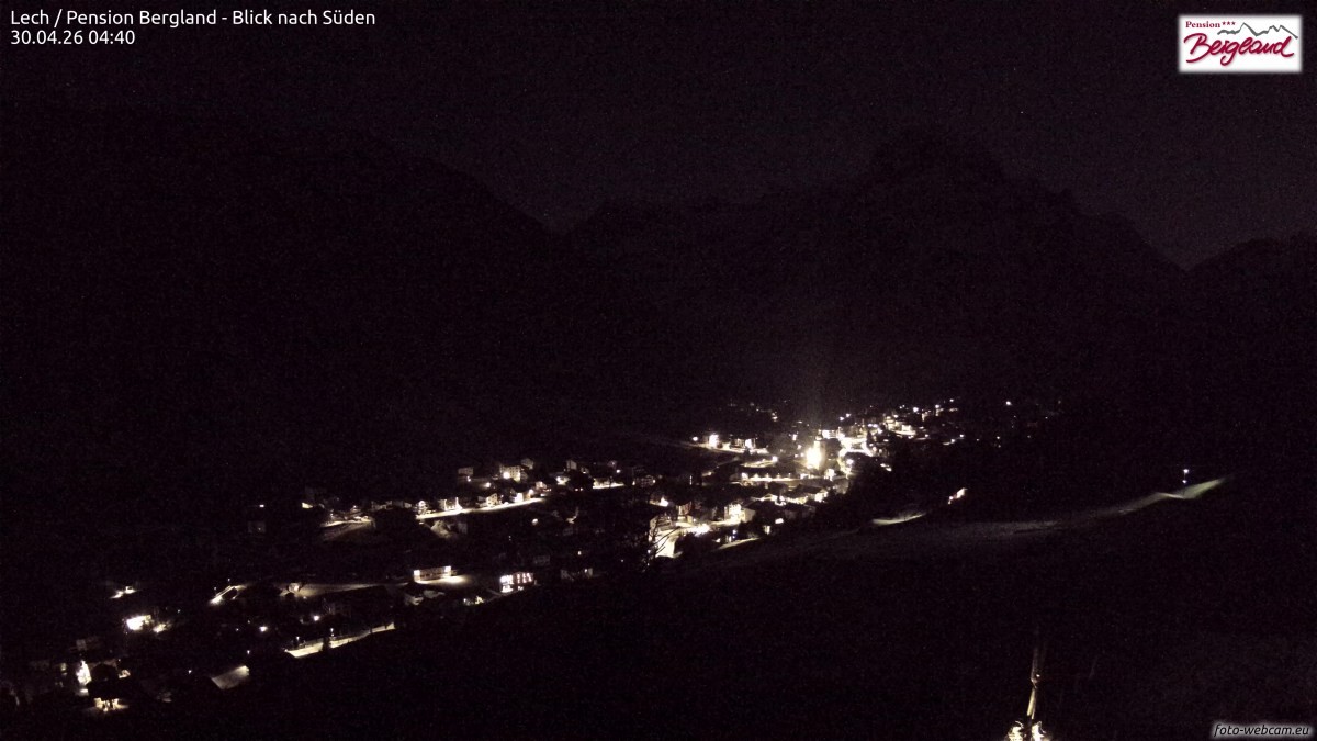 Archiv Foto Webcam Oberlech: Ausblick Pension Bergland