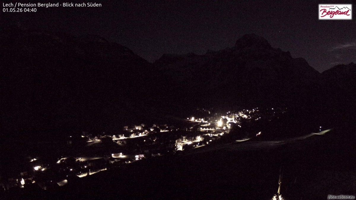 Archiv Foto Webcam Oberlech: Ausblick Pension Bergland