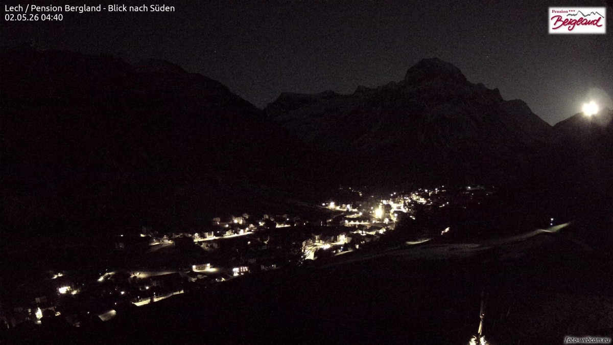 Archived image Webcam Lech am Arlberg - Guesthouse Bergland