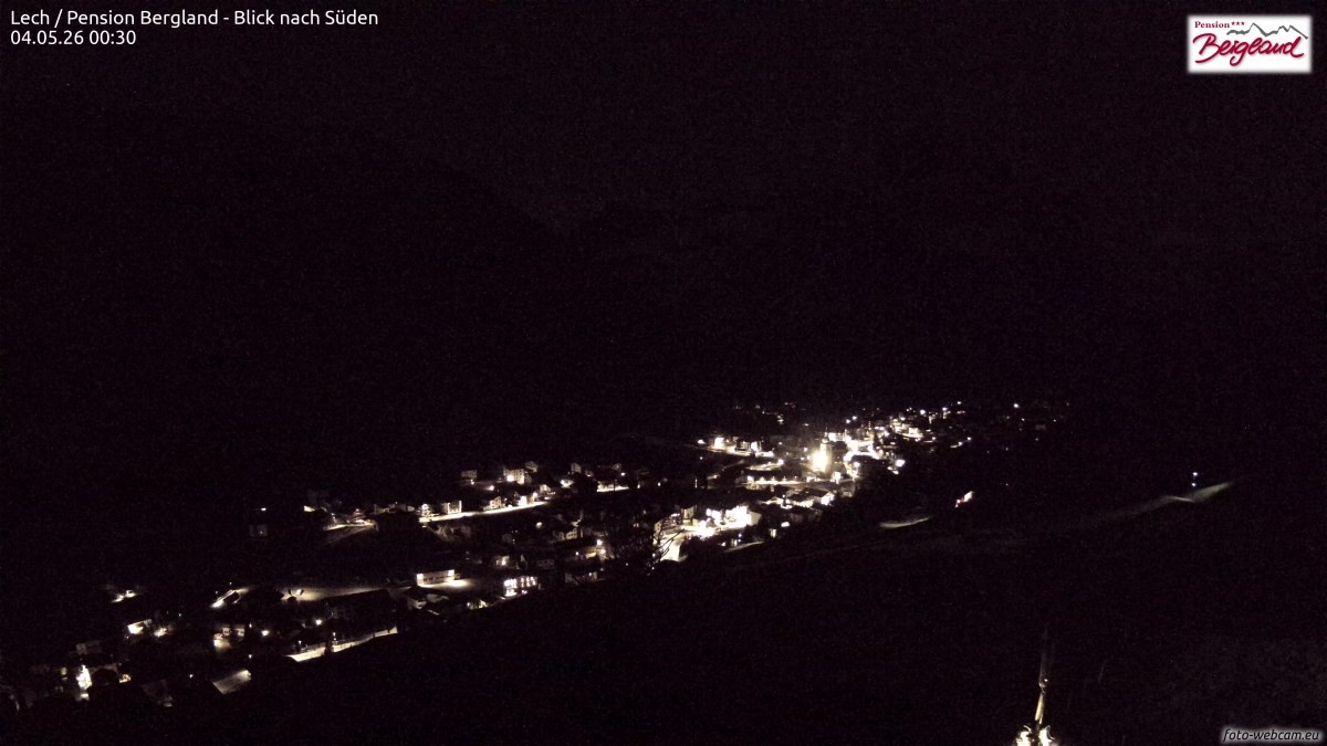 Archiv Foto Webcam Oberlech: Ausblick Pension Bergland