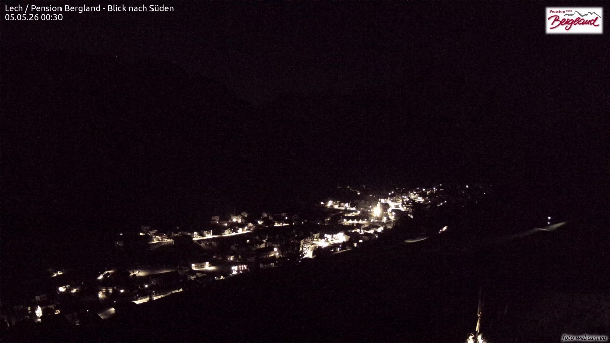 Archiv Foto Webcam Oberlech: Ausblick Pension Bergland