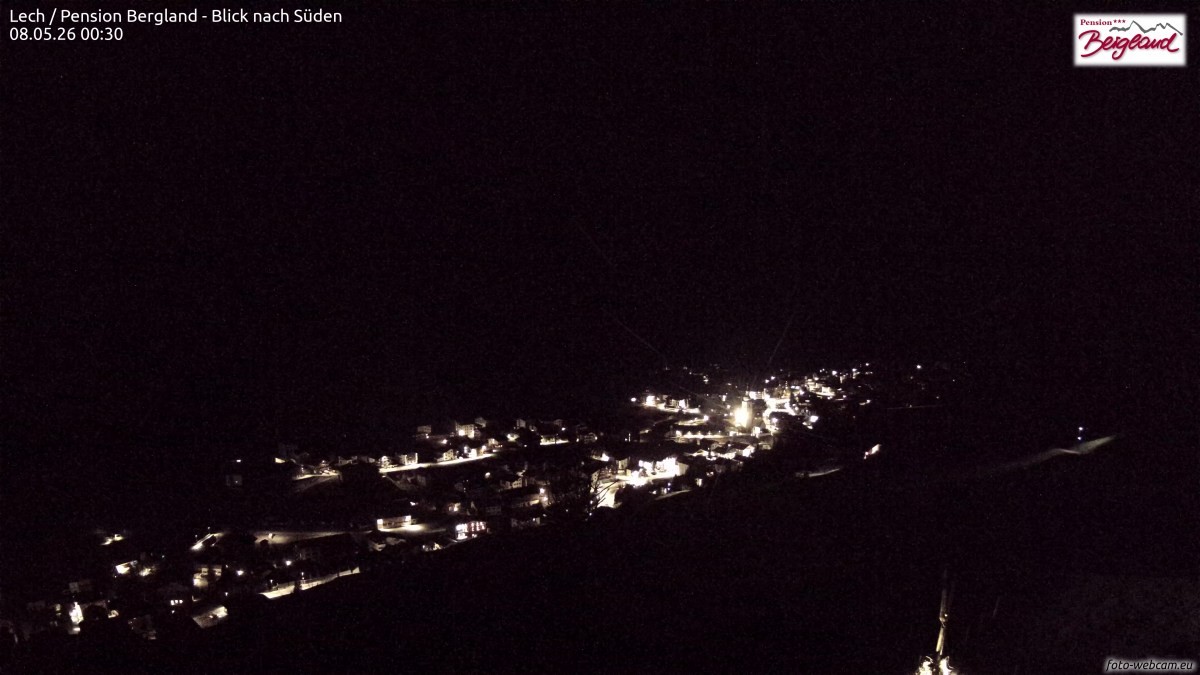 Archiv Foto Webcam Oberlech: Ausblick Pension Bergland