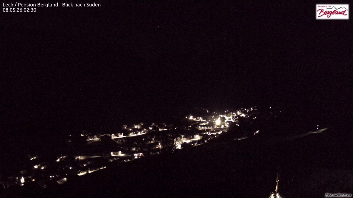 Archiv Foto Webcam Oberlech: Ausblick Pension Bergland