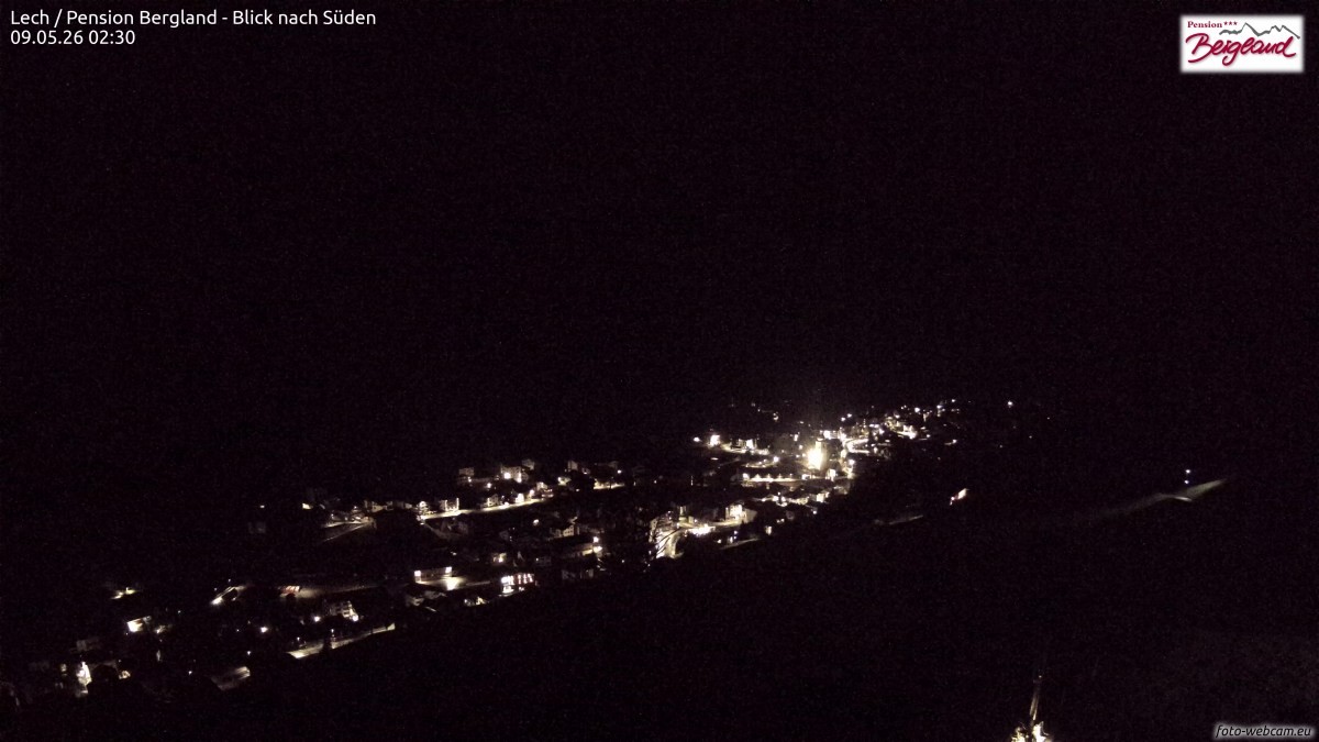 Archiv Foto Webcam Oberlech: Ausblick Pension Bergland