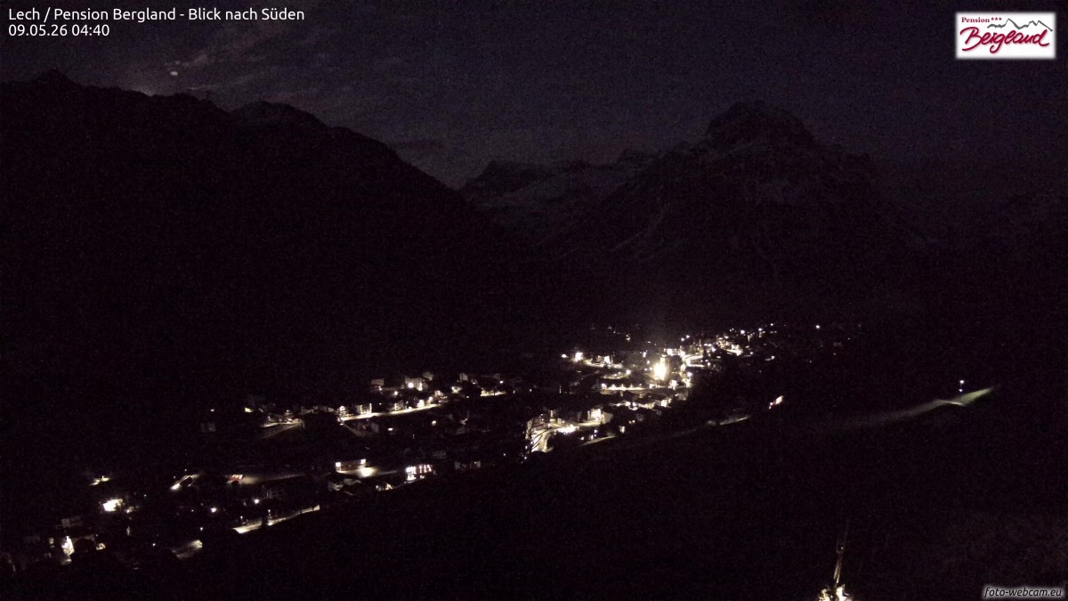 Archiv Foto Webcam Oberlech: Ausblick Pension Bergland