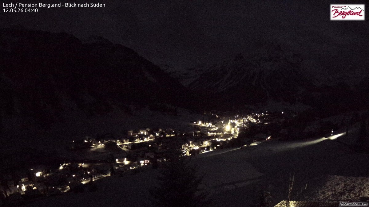 Archived image Webcam Lech am Arlberg - Guesthouse Bergland