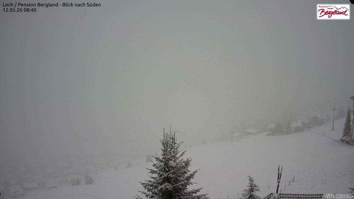 Archived image Webcam Lech am Arlberg - Guesthouse Bergland