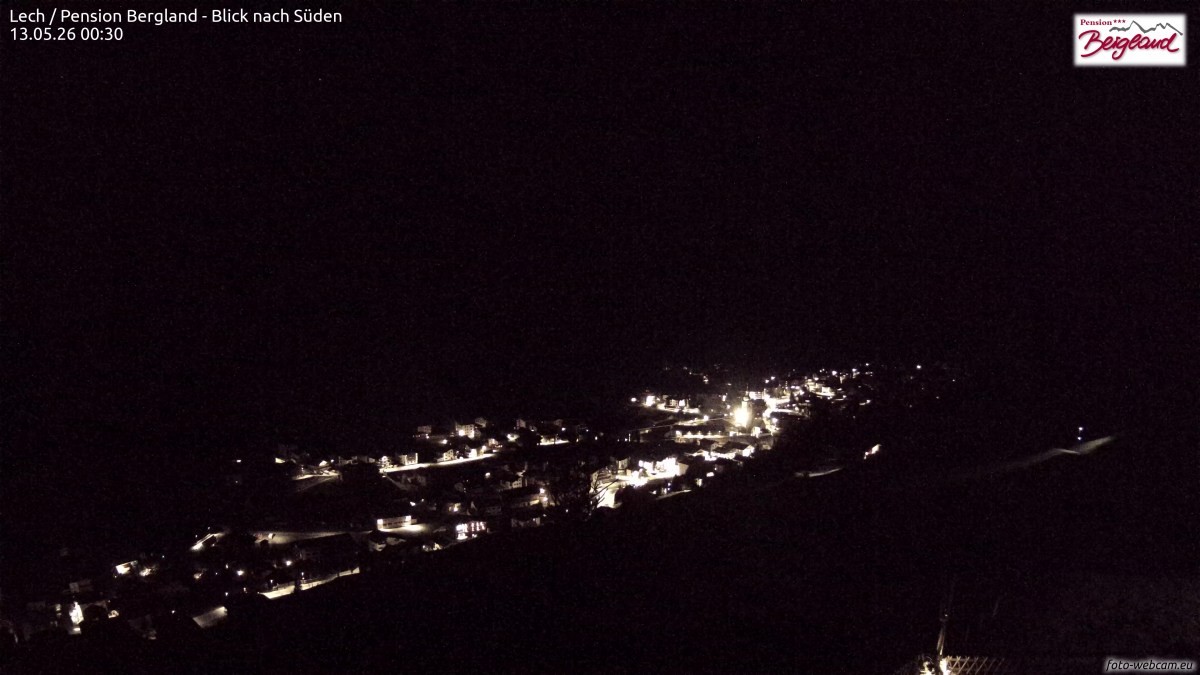 Archiv Foto Webcam Oberlech: Ausblick Pension Bergland