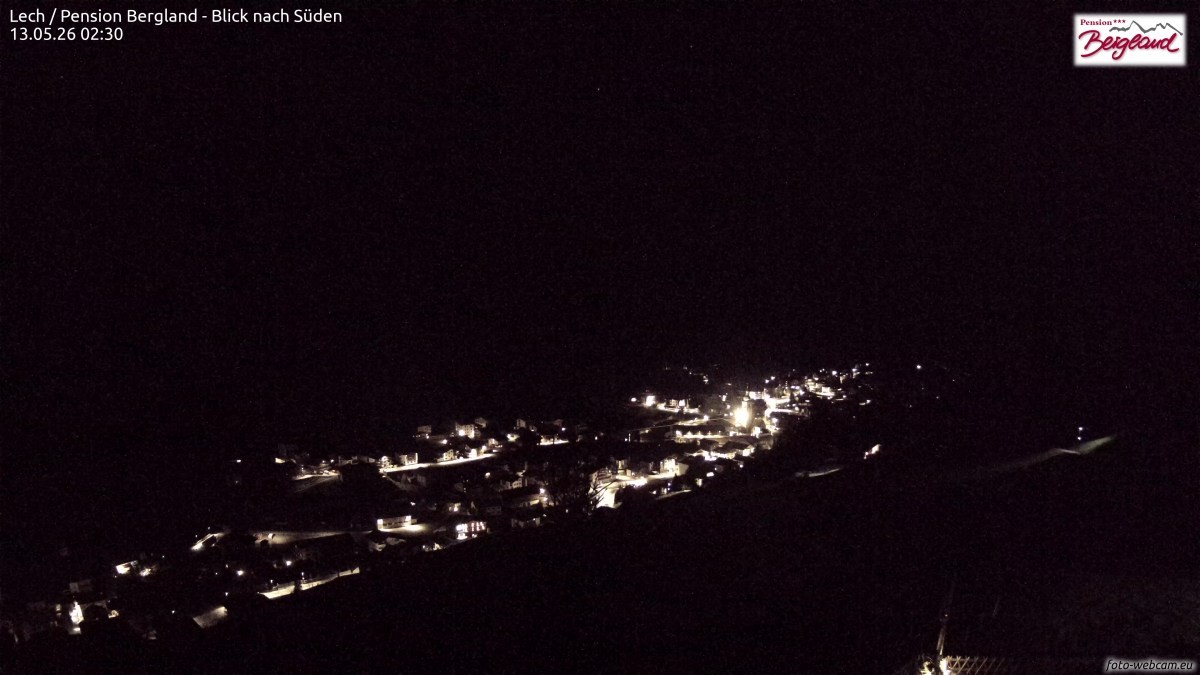 Archiv Foto Webcam Oberlech: Ausblick Pension Bergland