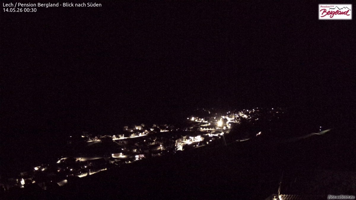 Archiv Foto Webcam Oberlech: Ausblick Pension Bergland