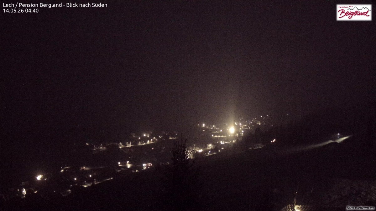 Archiv Foto Webcam Oberlech: Ausblick Pension Bergland