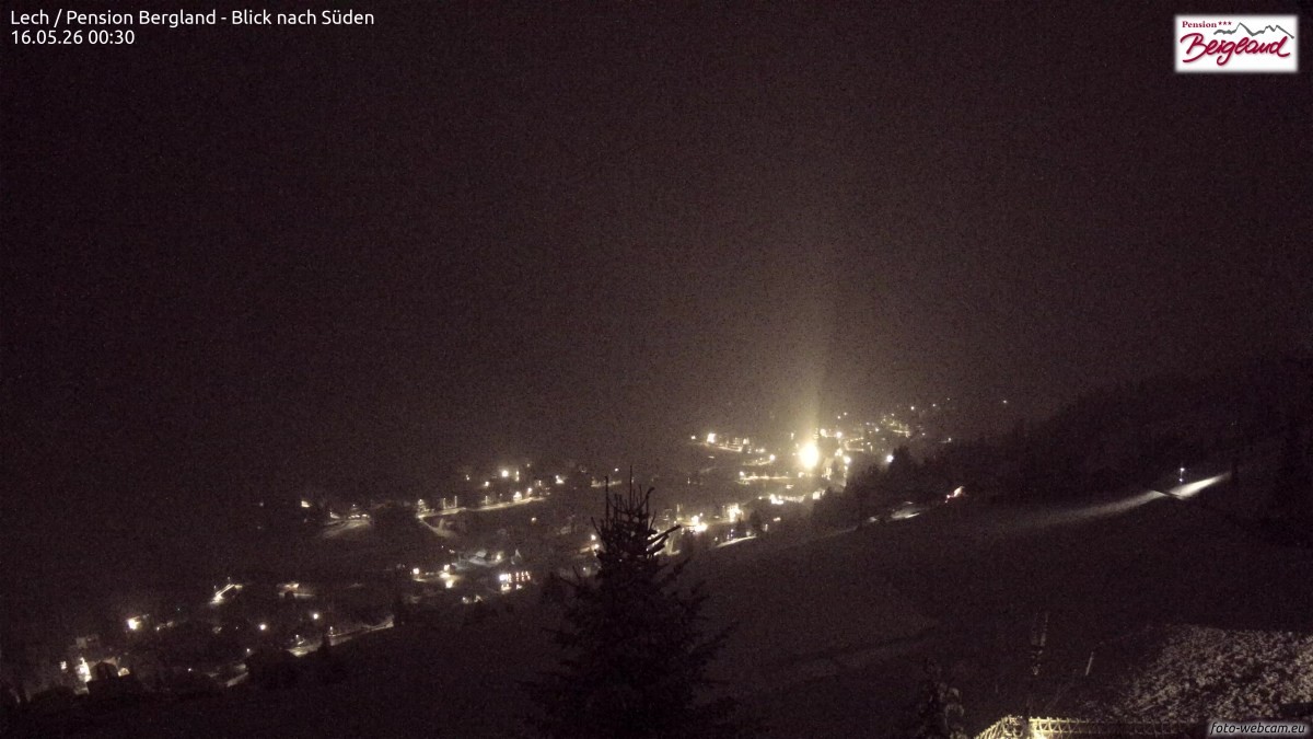 Archiv Foto Webcam Oberlech: Ausblick Pension Bergland