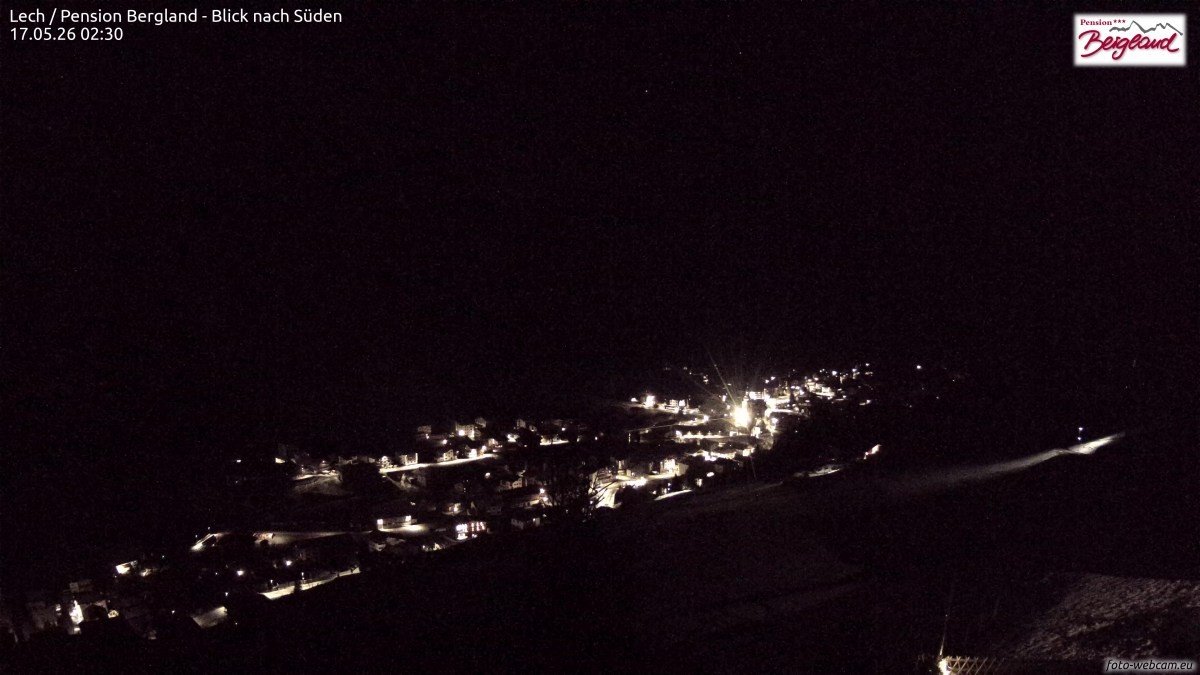 Archiv Foto Webcam Oberlech: Ausblick Pension Bergland