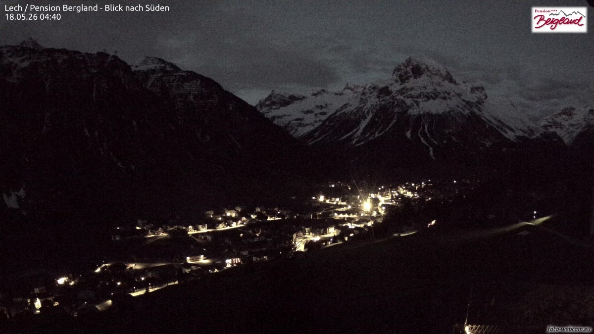 Archived image Webcam Lech am Arlberg - Guesthouse Bergland