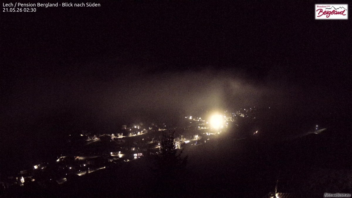 Archiv Foto Webcam Oberlech: Ausblick Pension Bergland
