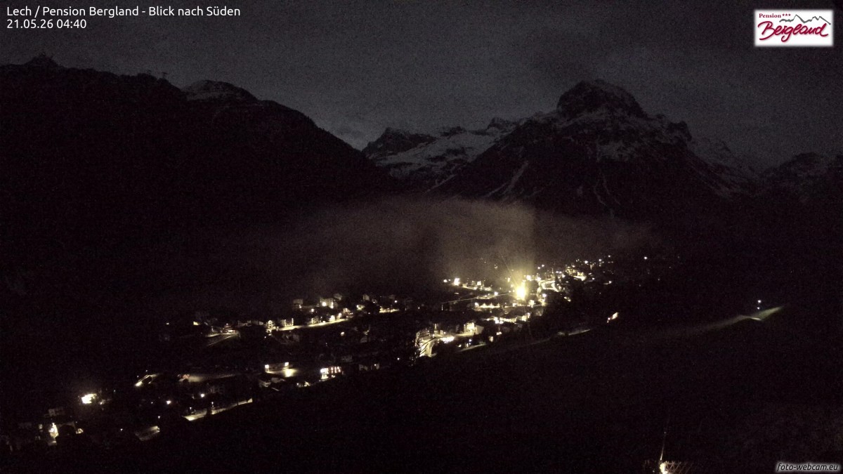 Archived image Webcam Lech am Arlberg - Guesthouse Bergland